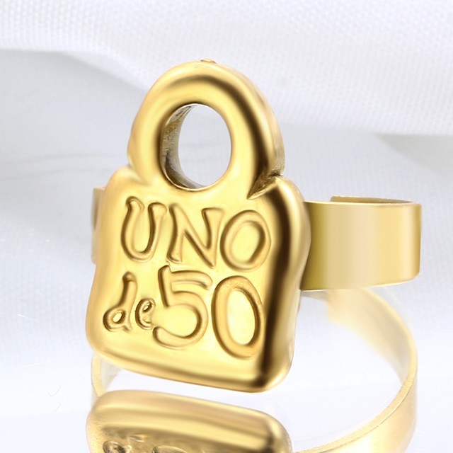 Stainless Steel uno de * 50 Ring-CH230215-P9.5NM,UNO DE & 50 jewelry